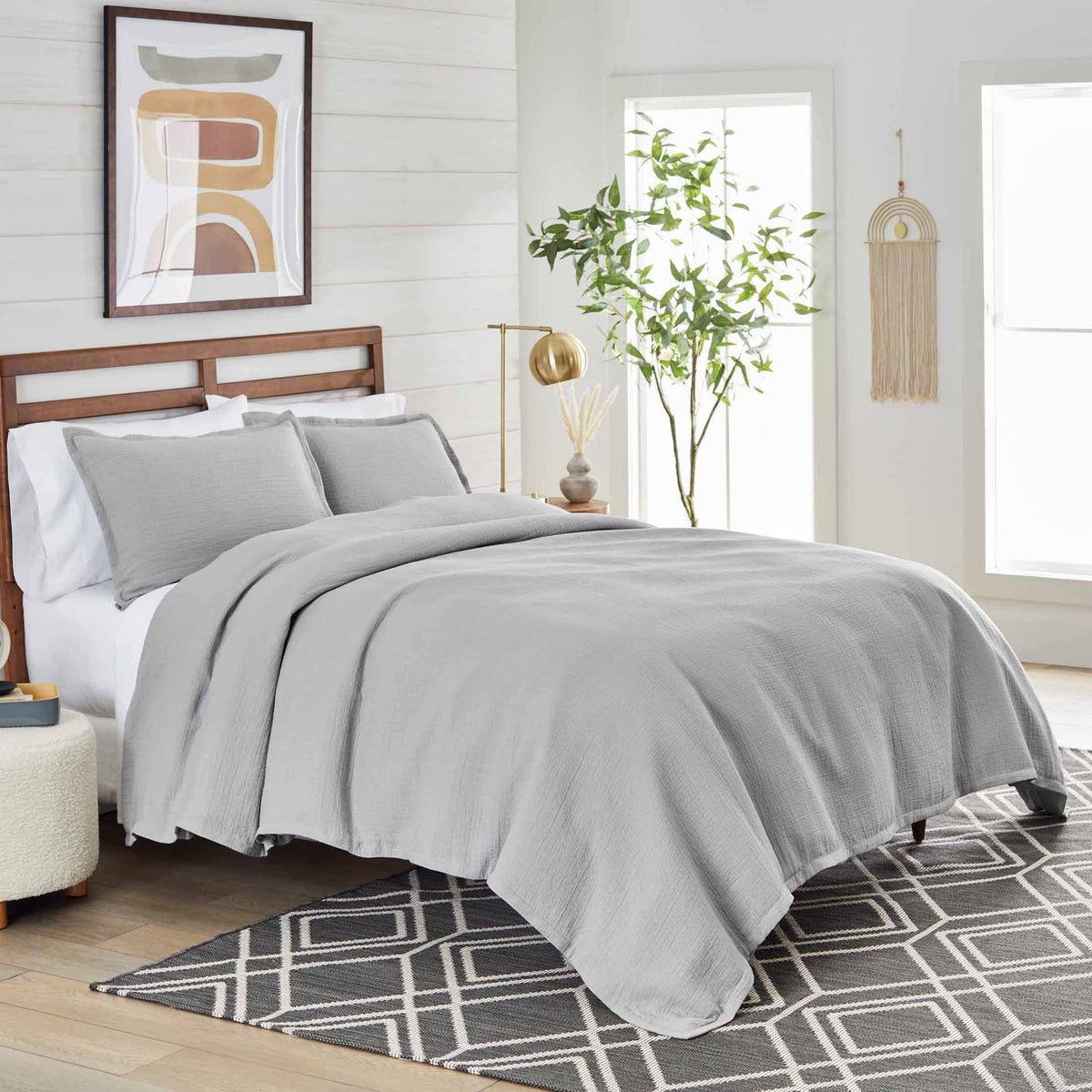Sage Green Crinkled Gauze Duvet Set D6458