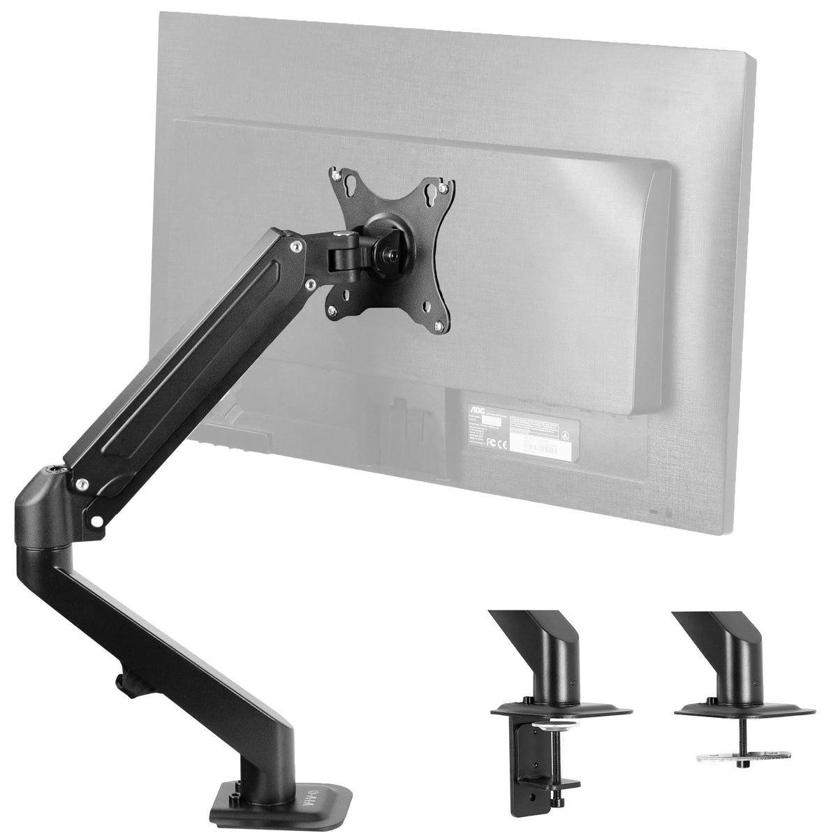 Black Single Monitor Desk Mount Stand for 17 to 27 inch Screens V754247