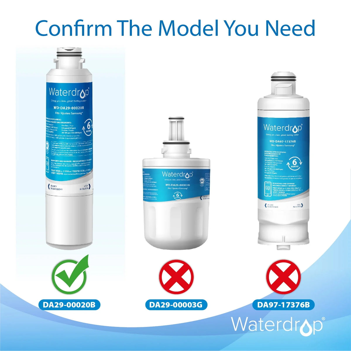 Refrigerator Water Filter, 6 Filters T2092