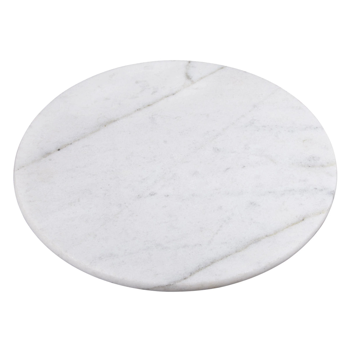 Natural Marble Lazy Susan Turntable, 12" Diam., Off-White Z36045