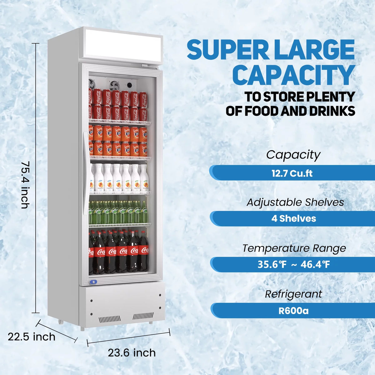 11 Cu.ft Glass Door Display Refrigerator H690