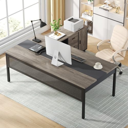 70.8" L-Shaped Computer Desk and File Cabinet Combo with Drawers and Shelves I7313