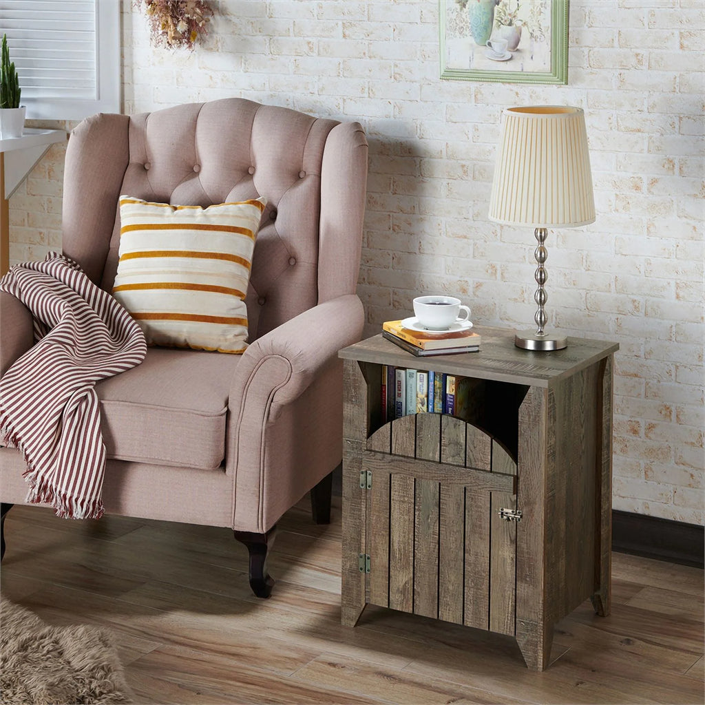 2-Shelf Farmhouse Wood End Table L9112