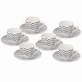 6 Coffee Cup & Saucer Set Porcelain Z626821