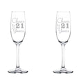 Set of 2 Glass Champagne Flutes 8 oz Stemmed C1576
