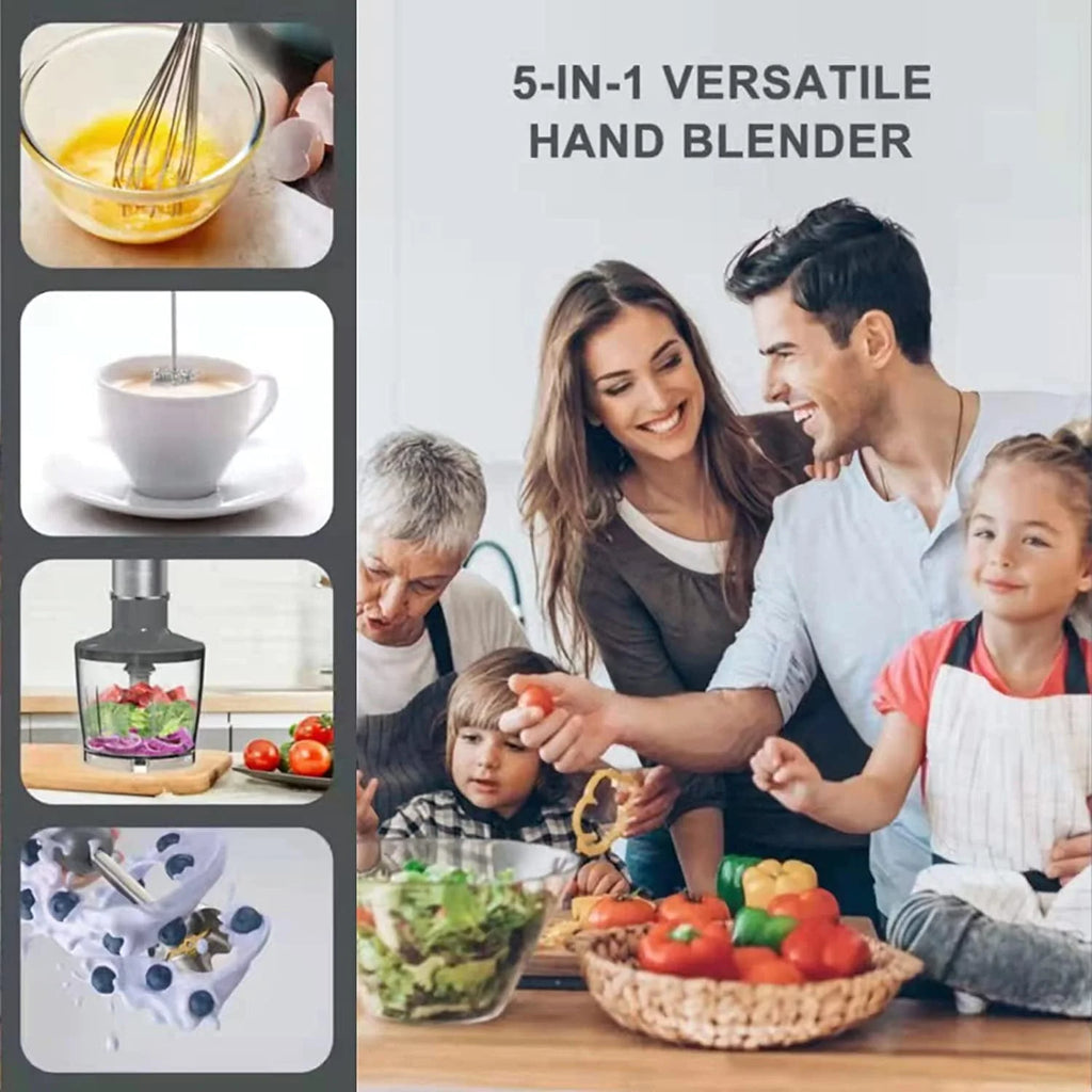 800W 6-Speed Hand Blender with 500ml Food Chopper J956