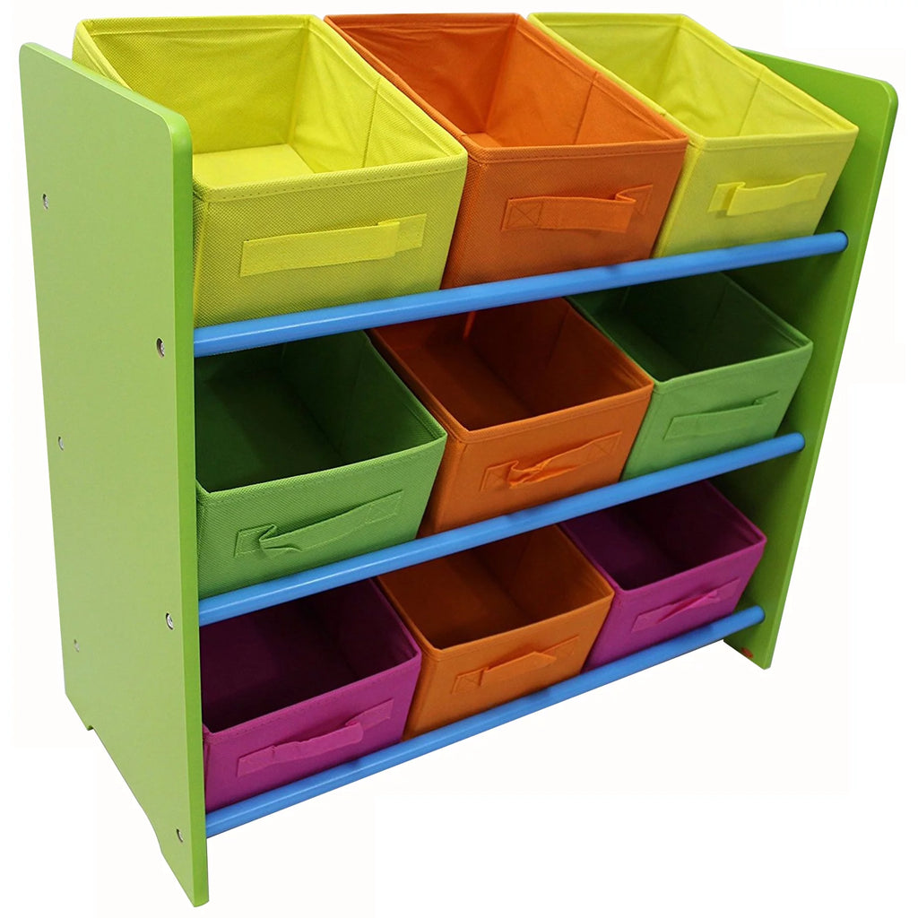 3 Tier Storage Unit with 9 Removable Fabric Bins Z95772