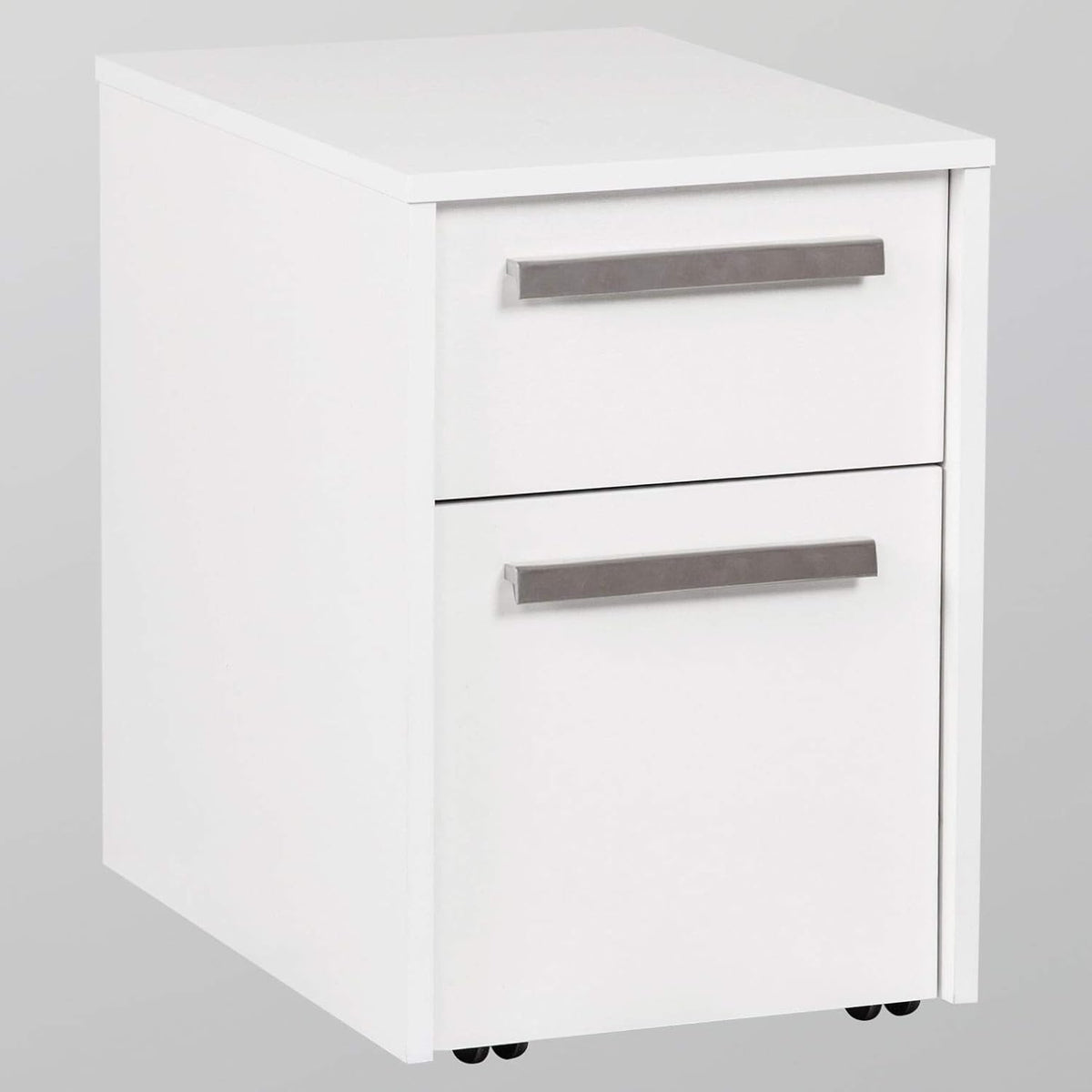 White Wood Grain 2-Drawer Mobile File Cabinet P585