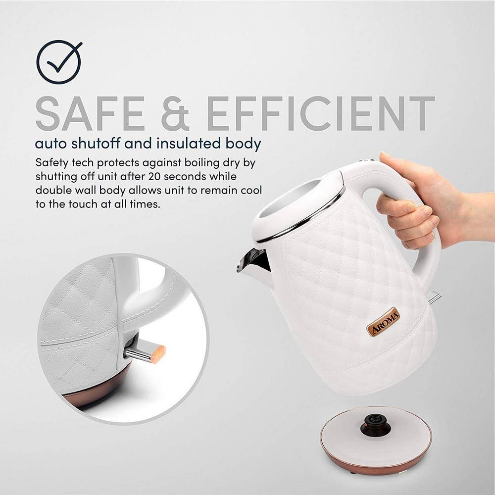 White 1.2L Stainless Steel Electric Water Kettle J498