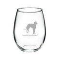 Deep Etched Stemless Red Wine Glass Y236