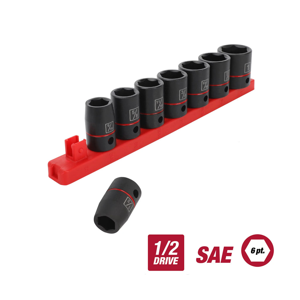 1/2 inch 9-Piece Impact Socket Set E620528