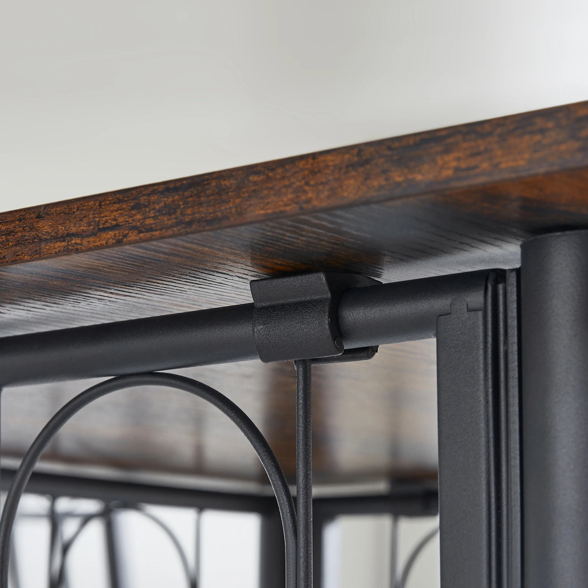 Square Iron Wood Dining Table V83647