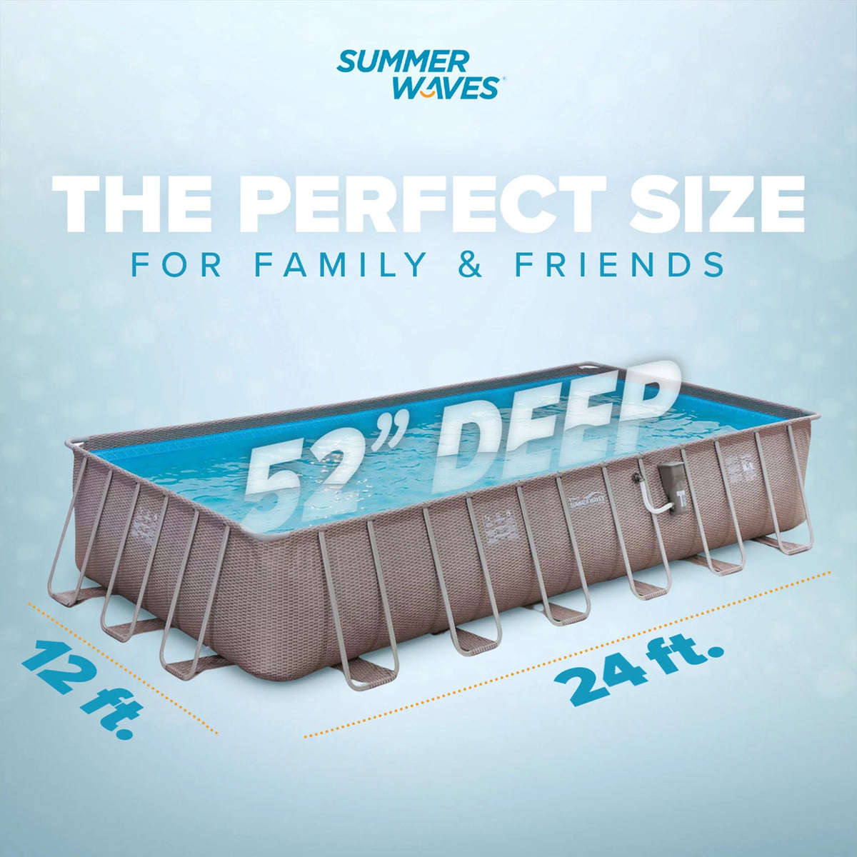 24 x 12 x 4.5' Rectangle Above Ground Frame Swimming Pool Set E755