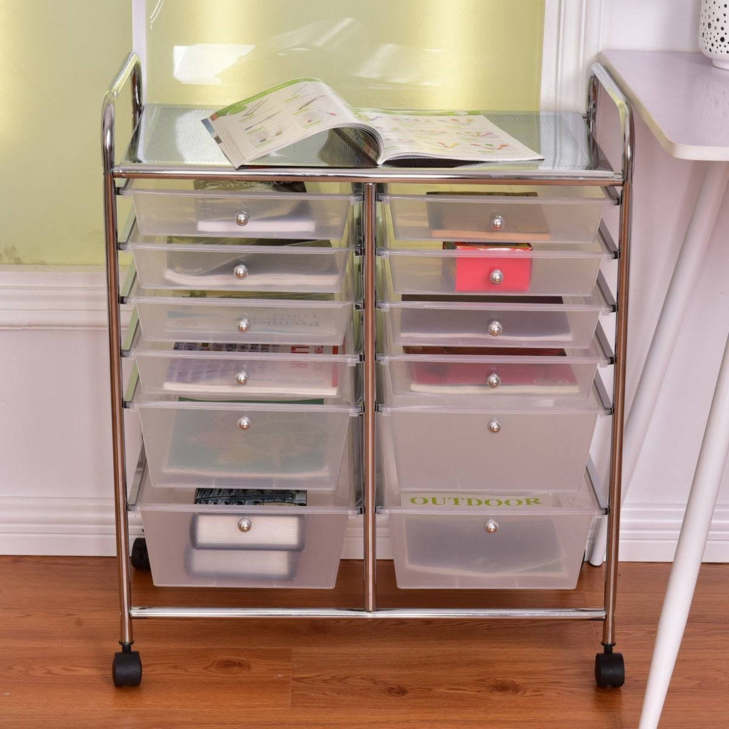 12 Storage Drawer Organizer Rolling Cart F9692
