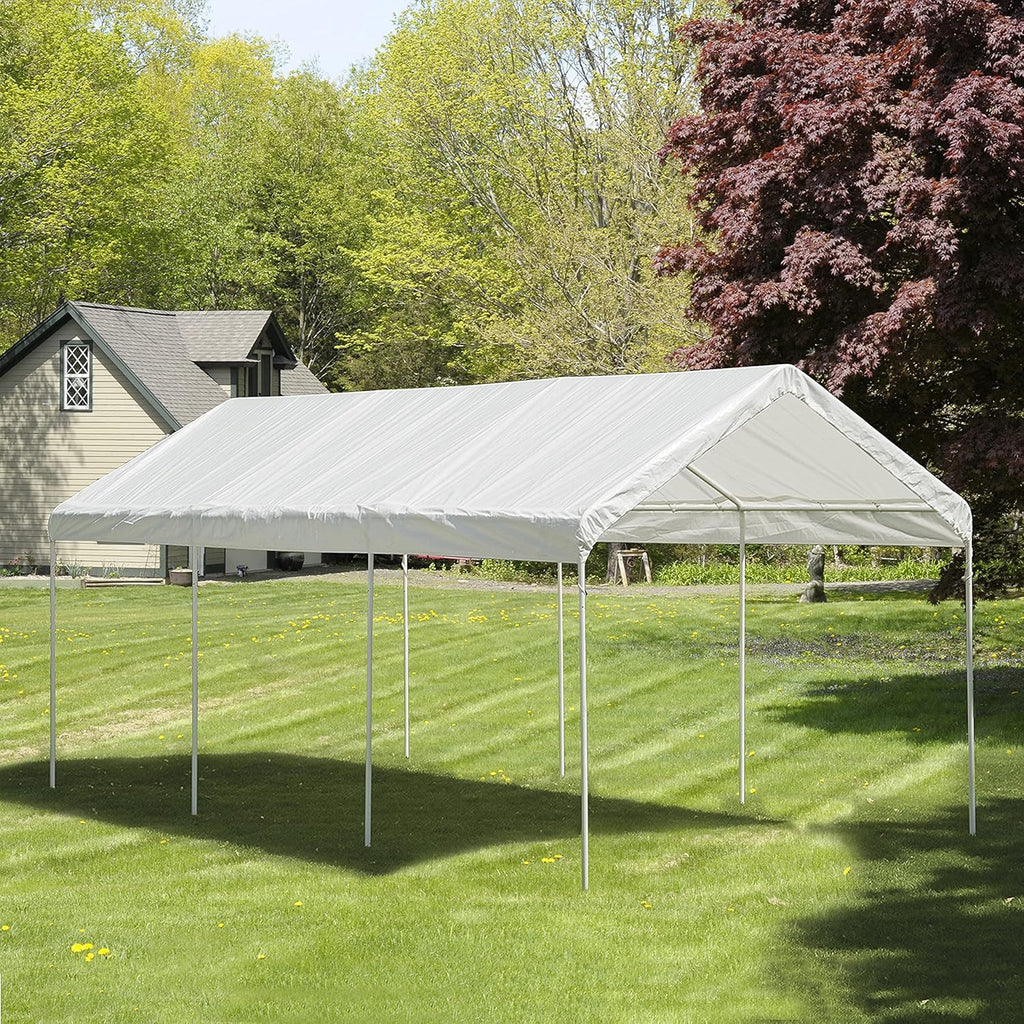 10' x 20' Steel Carport Canopy with Enclosure Kit P31524
