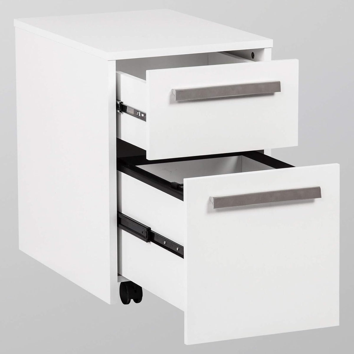 White Wood Grain 2-Drawer Mobile File Cabinet P585