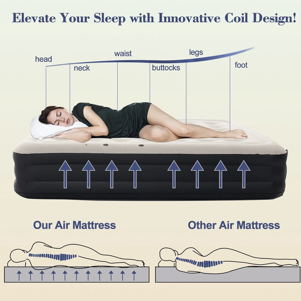 Queen Size 15 Air Mattress with Headboard F723