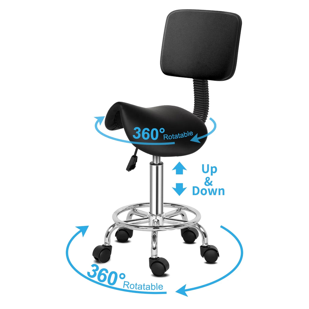 Adjustable Rolling Saddle Stool V70275
