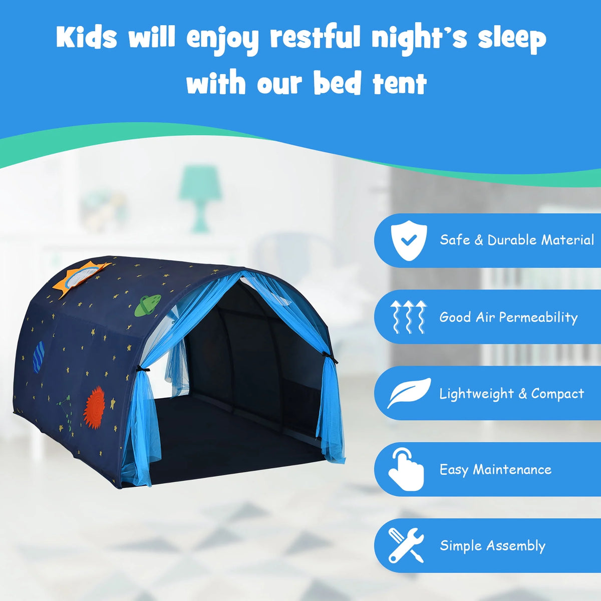 Kids Play Tent with Carry Bag Blue L834