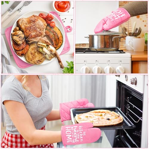 6 Pcs Christmas Oven Mitts Pot Holders Red K30307