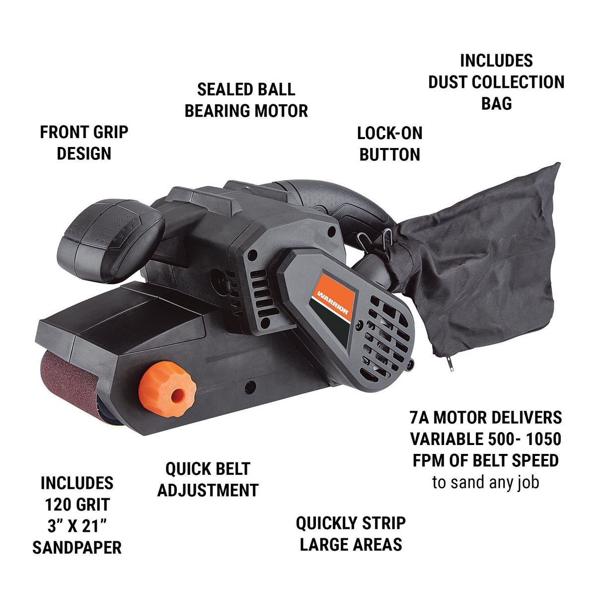 7 Amp Variable Speed Belt Sander R842