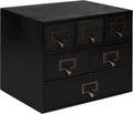 Rustic Black Wood 6 Drawer Desk Drawer Set with Letter Holder X65365
