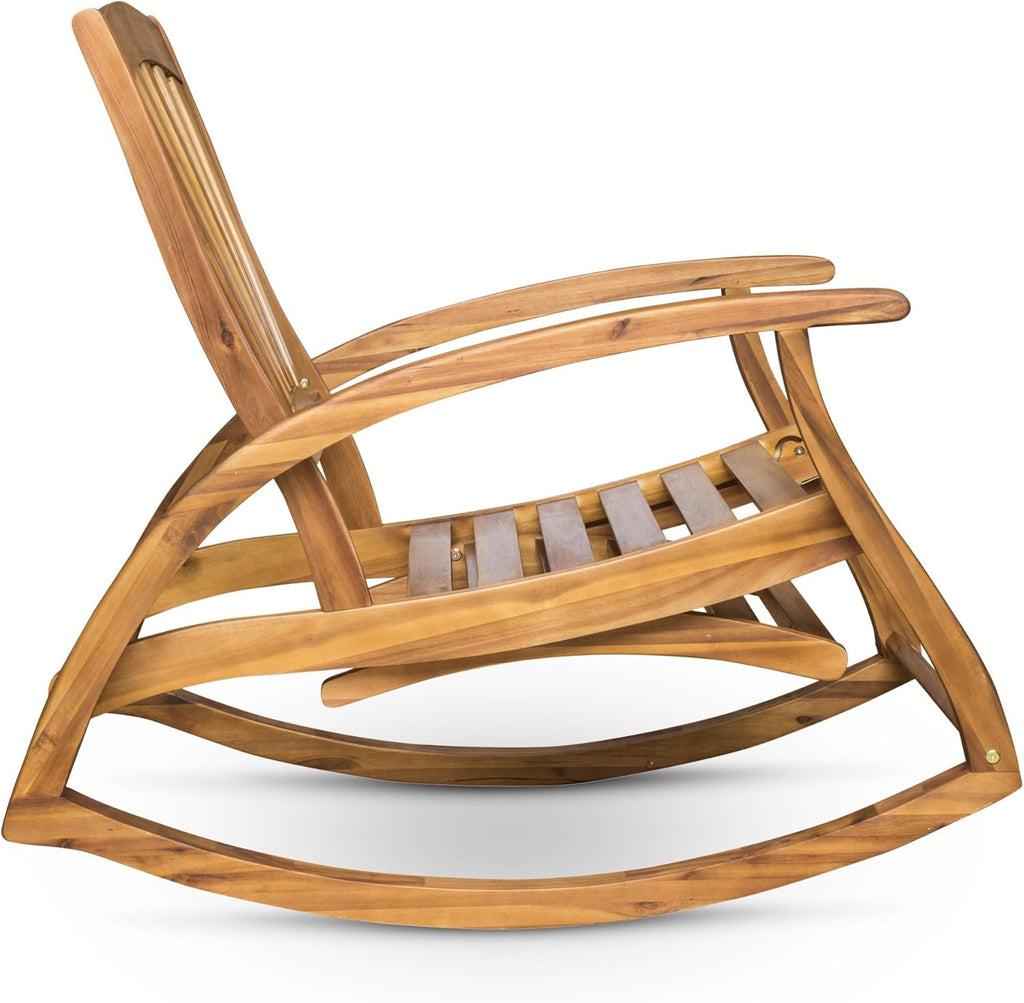 Acacia Wood Rocking Chair with Footrest M11326