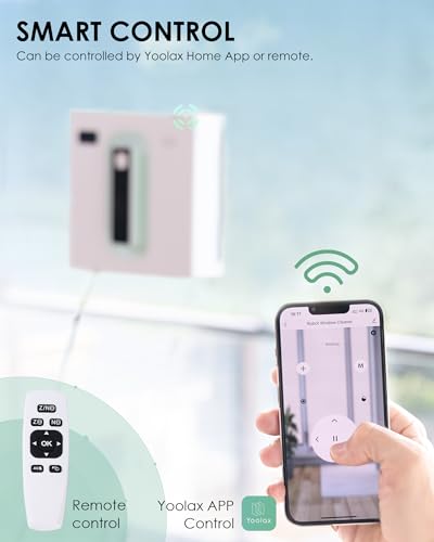 Automatic Window Cleaning Robot with Dual Water Spray, 3000Pa Suction Power, White Z8292