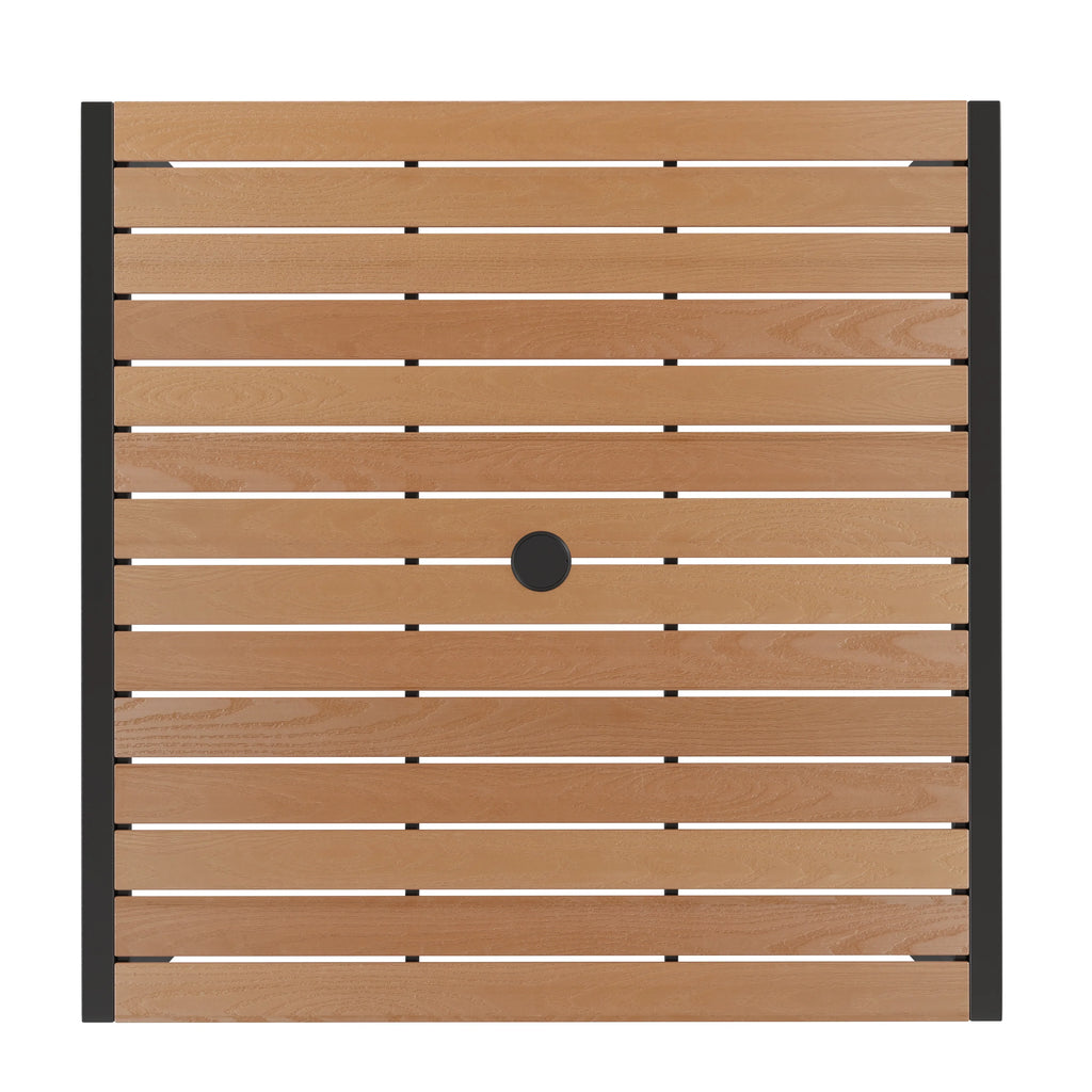 35" Square All-Weather Faux Teak Patio Dining Table F751
