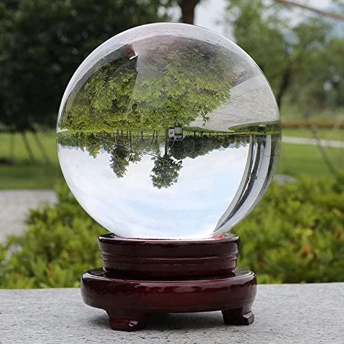 150mm Clear Crystal Ball with Wooden Stand D23870