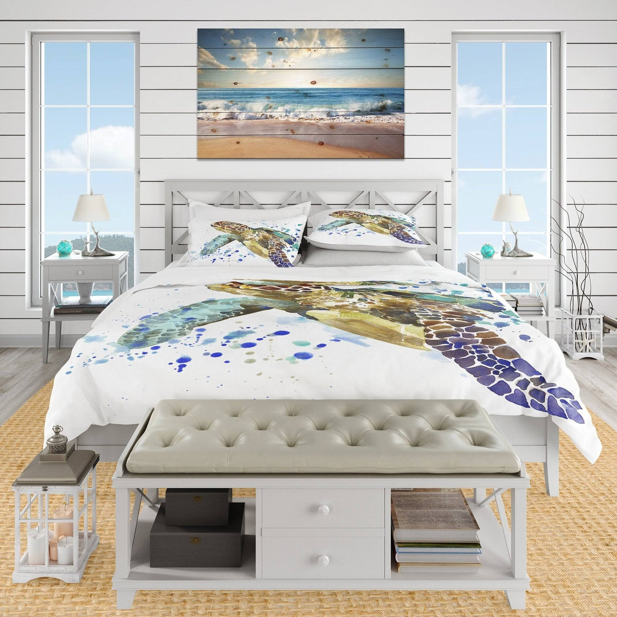 Blue Coastal Duvet Cover Set - Twin M23178