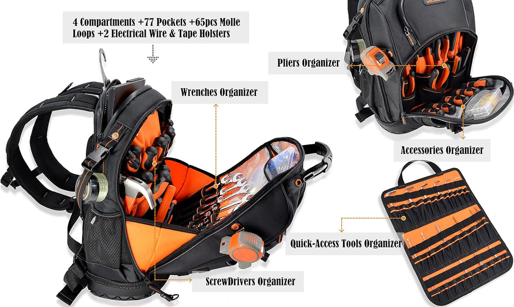 77-Pockets Tool Backpack U401