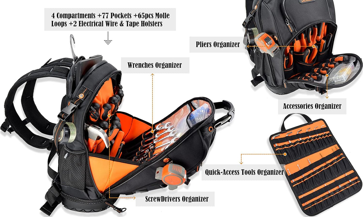 77-Pockets Tool Backpack U401