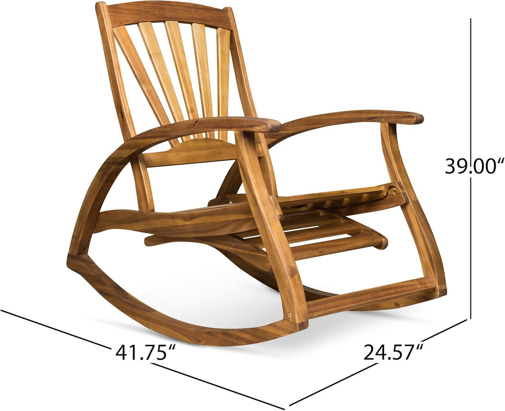 Acacia Wood Rocking Chair with Footrest M11326