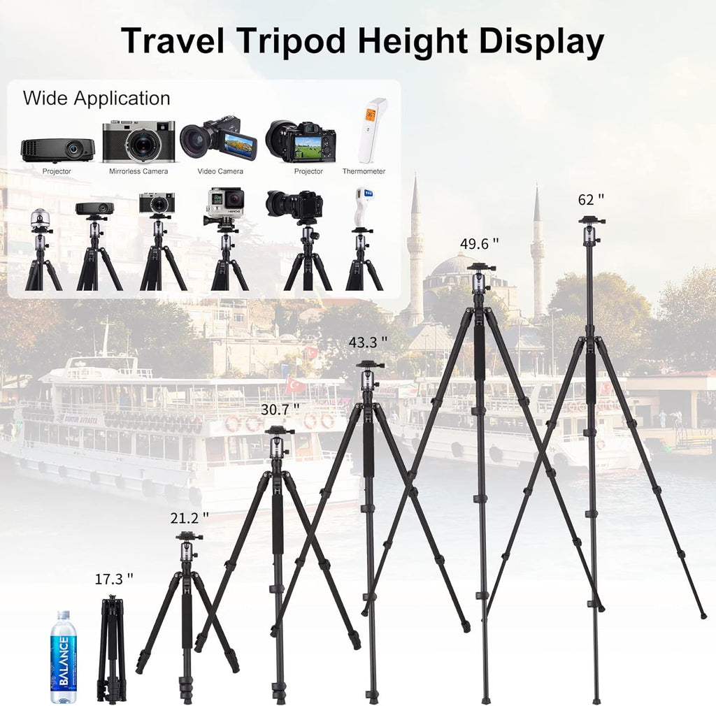 Compact Aluminum Camera Tripod with 360 Degree Ball Head Q829