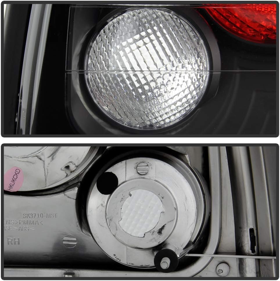 Black Housing Rear Tail Lights Pair Set P136