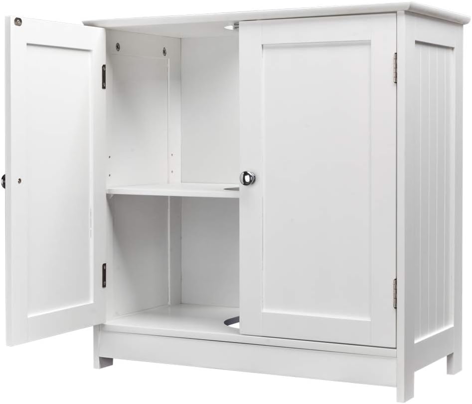 Free Standing Waterproof Wooden Bathroom Floor Cabinet with 2 Doors Q200