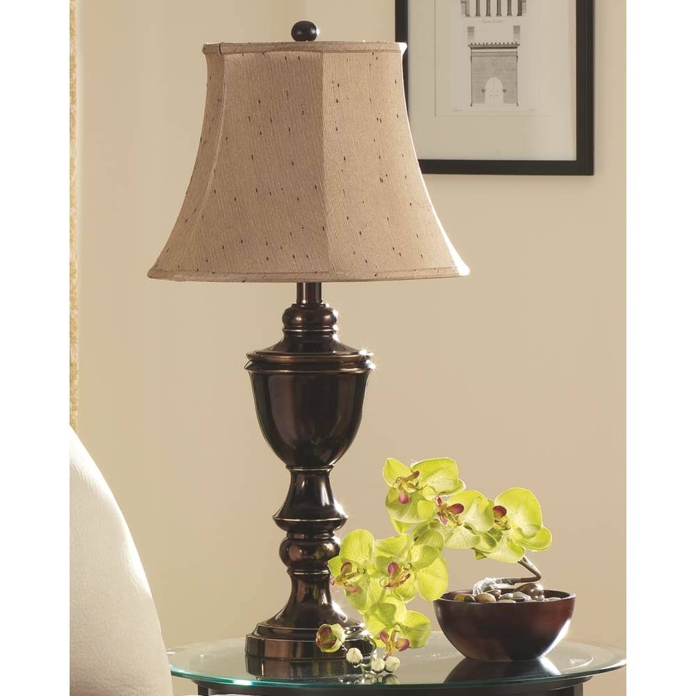 Rubbed Bronze Metal Table Lamp Set of 2 V39013