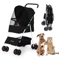 Folding Pet Stroller with Storage Basket, Black G1938