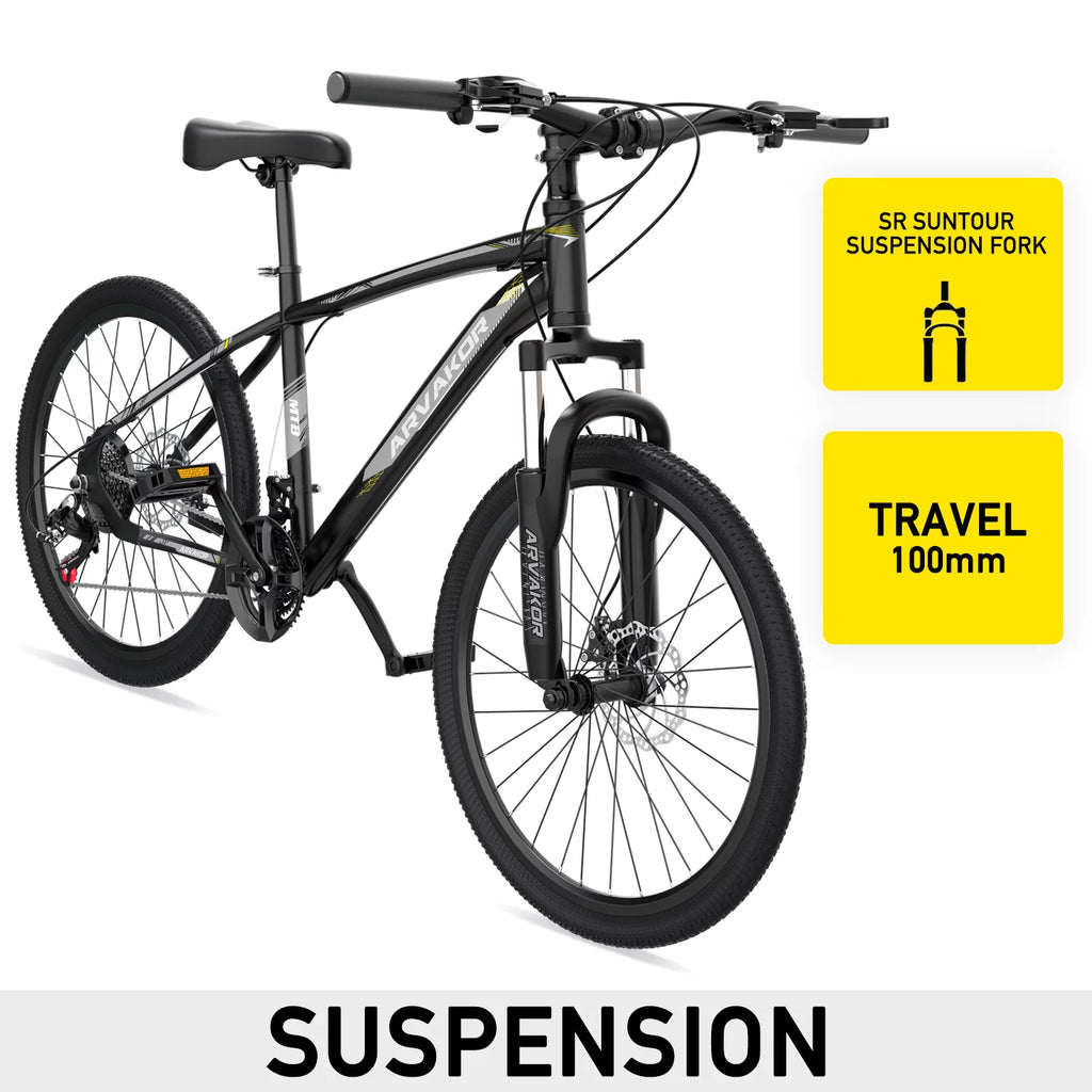26'' Mountain Bikes 21 Speeds Double Disc Brake Gray X600