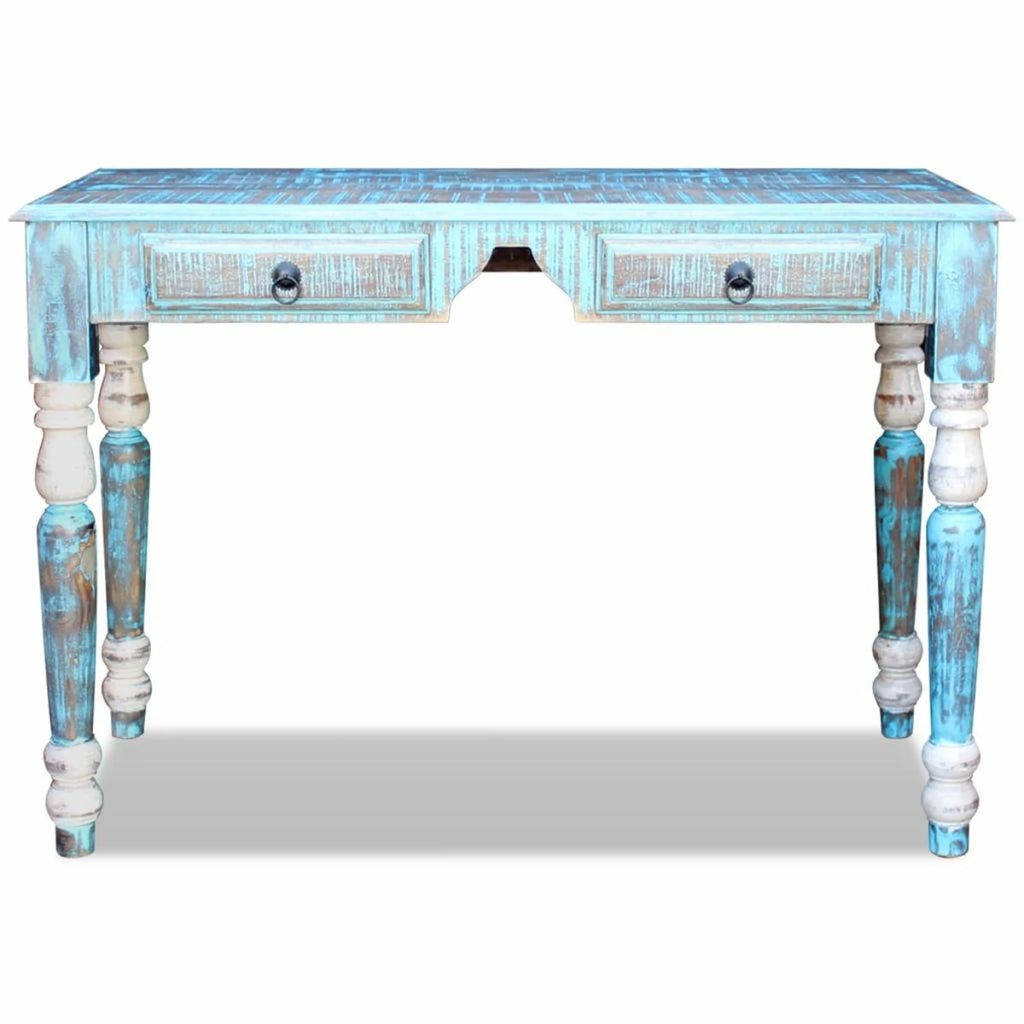 Retro Desk with 2 Storage Drawers Reclaimed Wood Writing Desk S97920