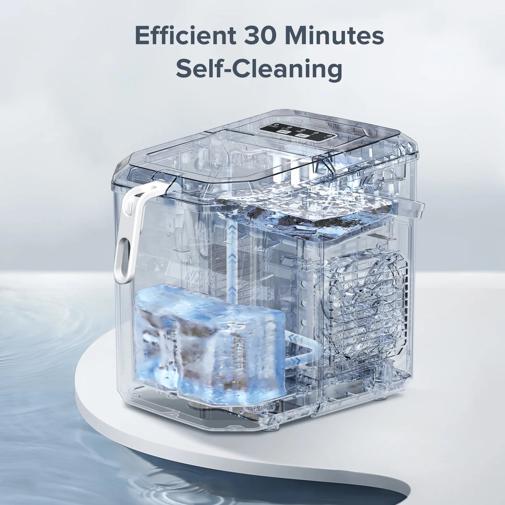 Countertop Portable Ice Maker Machine with Handle and Ice Scoop, Red H626132