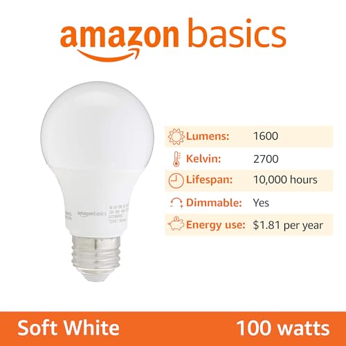 A19 LED Light Bulbs 60 Watt Equivalent 9W E26 Soft White 2700K Dimmable 6-Pack Q757564