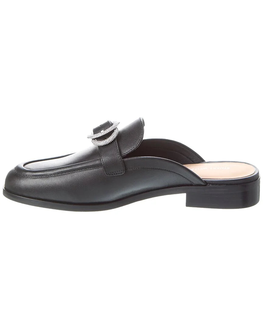Black Leather Mule Z891251