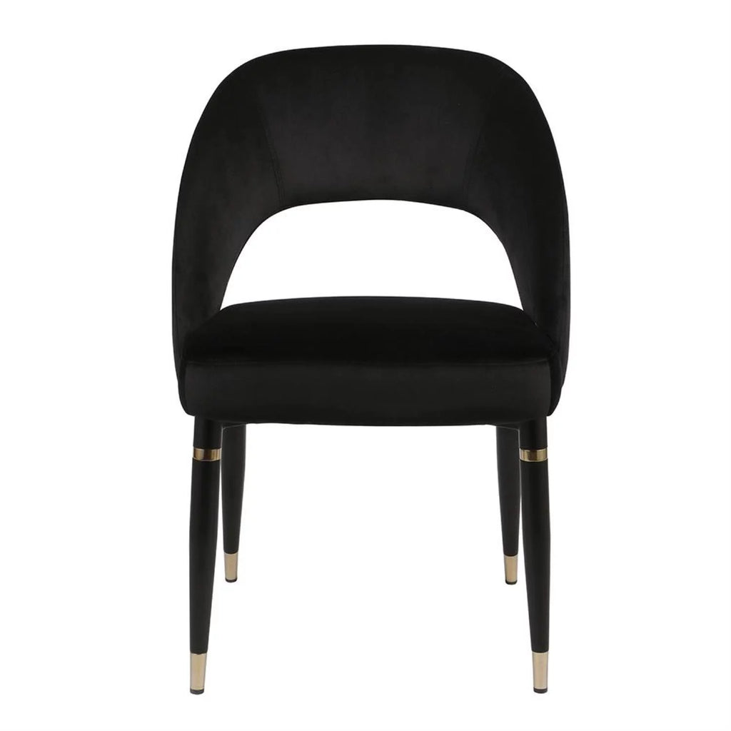 Black and Gold Set of Two Dining Chairs V2101