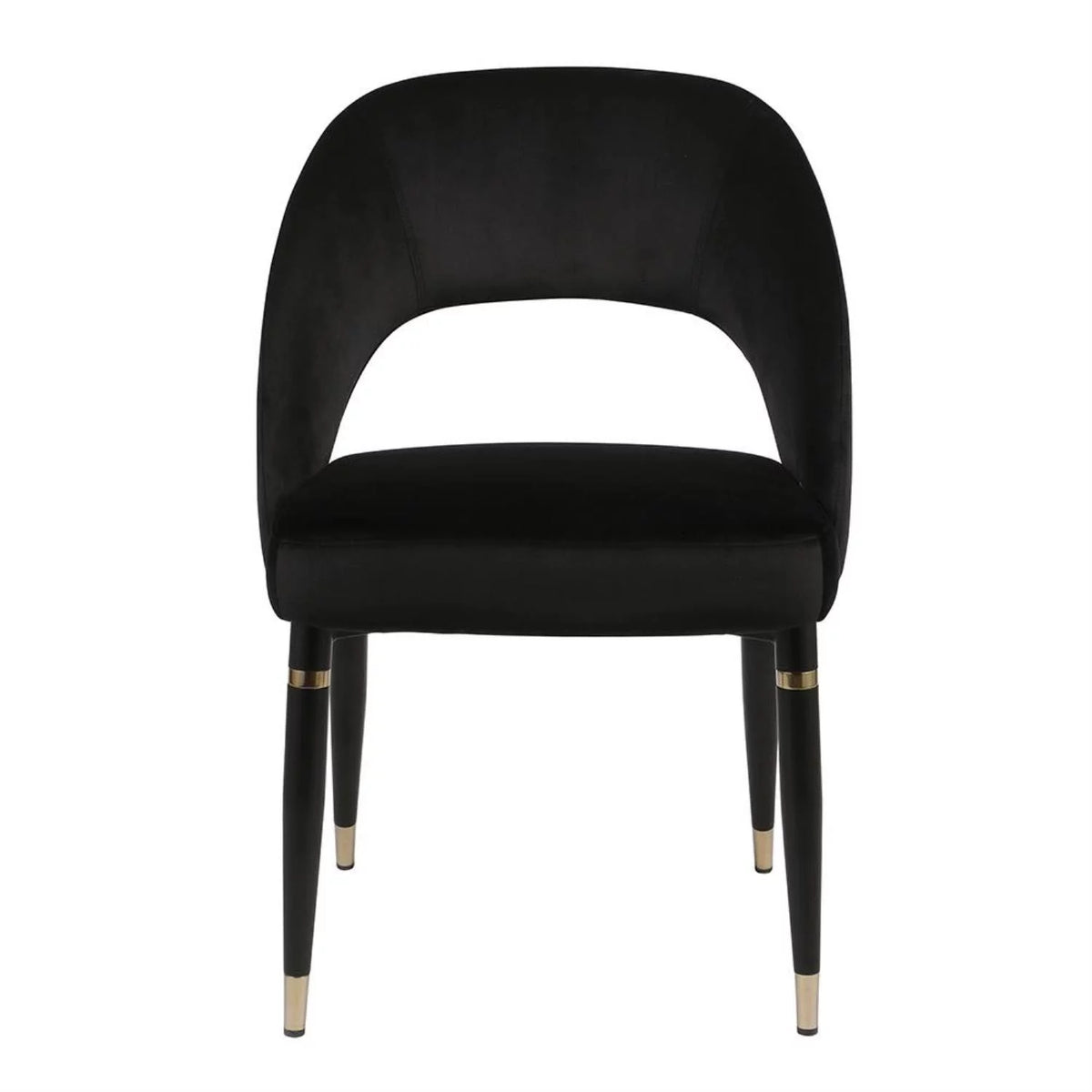 Black and Gold Set of Two Dining Chairs V2101