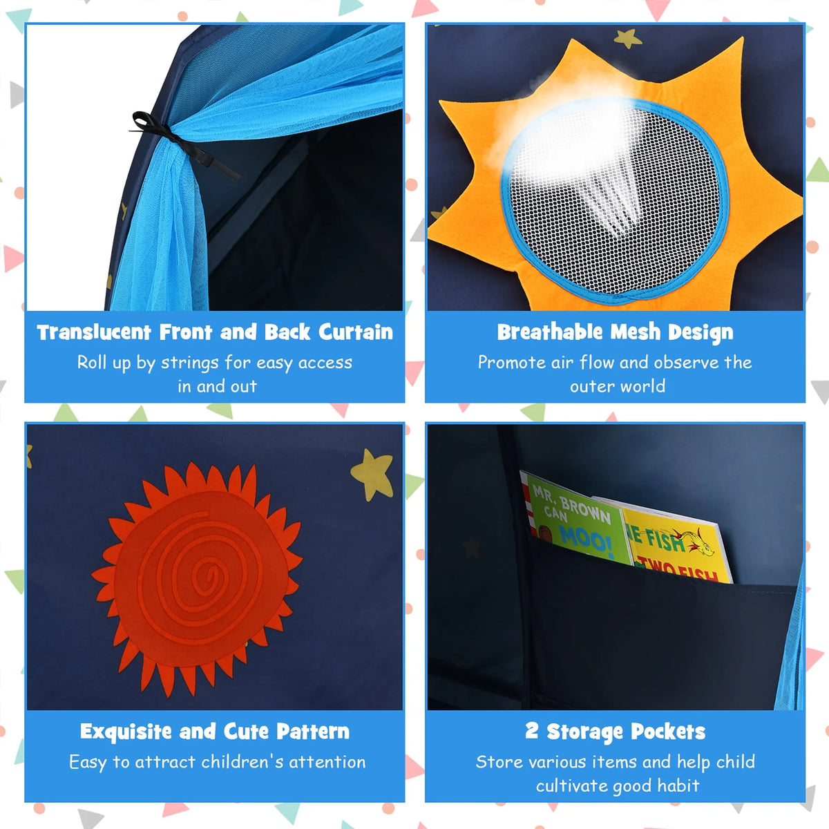 Kids Play Tent with Carry Bag Blue L834