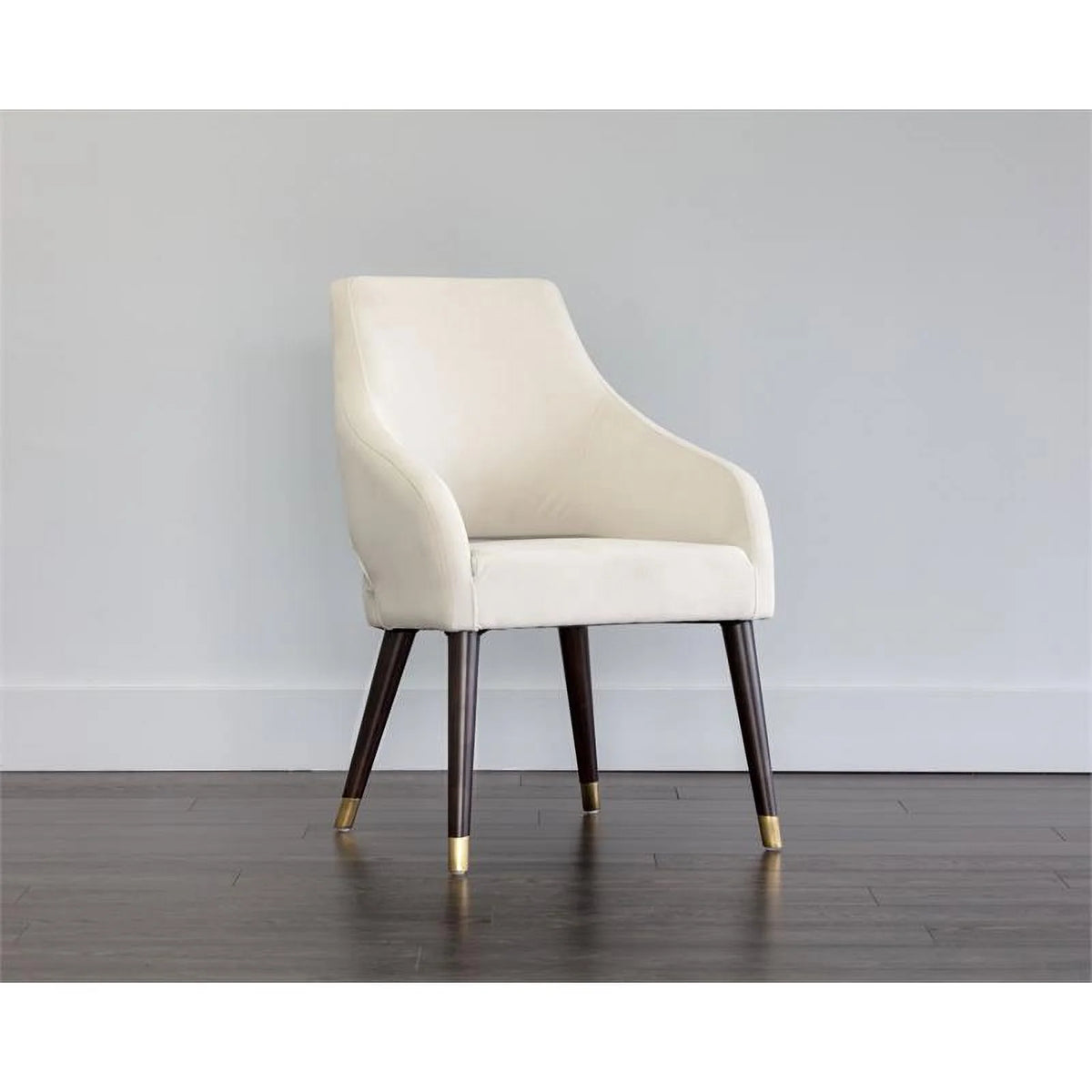 19" Fabric and Wood Dining Armchair in Calico Cream Z4546