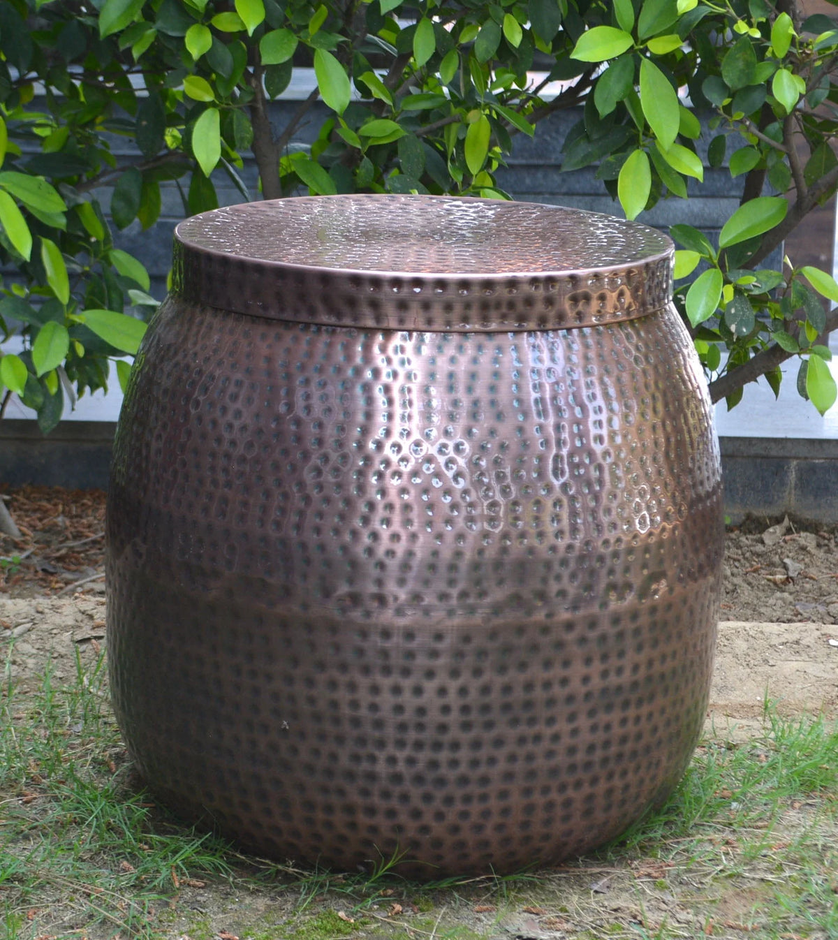 20 Hammered Finish Metal Garden Stool E290
