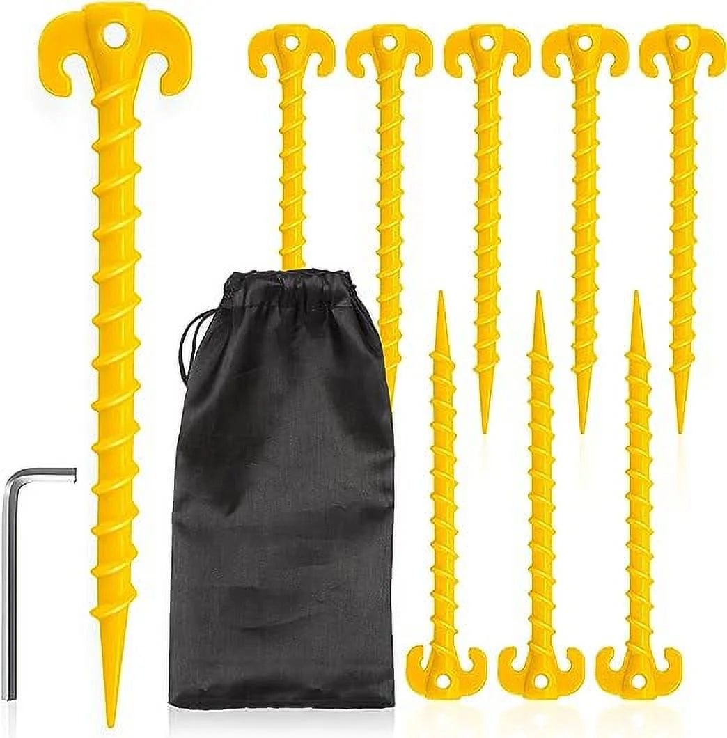 10 inch Yellow 8-Pack Plastic Ground Stakes L79332